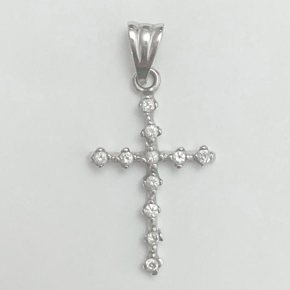 Diamond and white gold small cross - Picture 1 of 3
